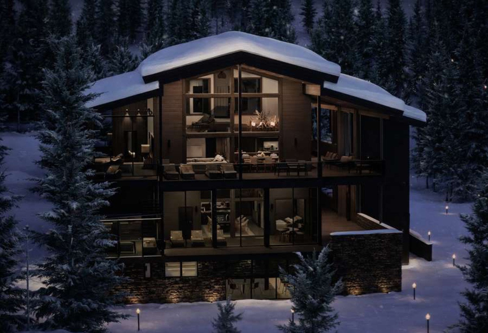 The lodge on its hillside above Kuusamo.