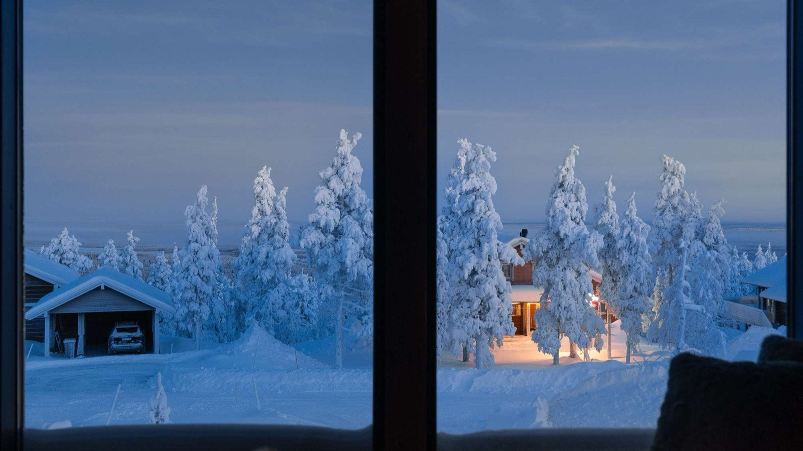 Winter outside the window.